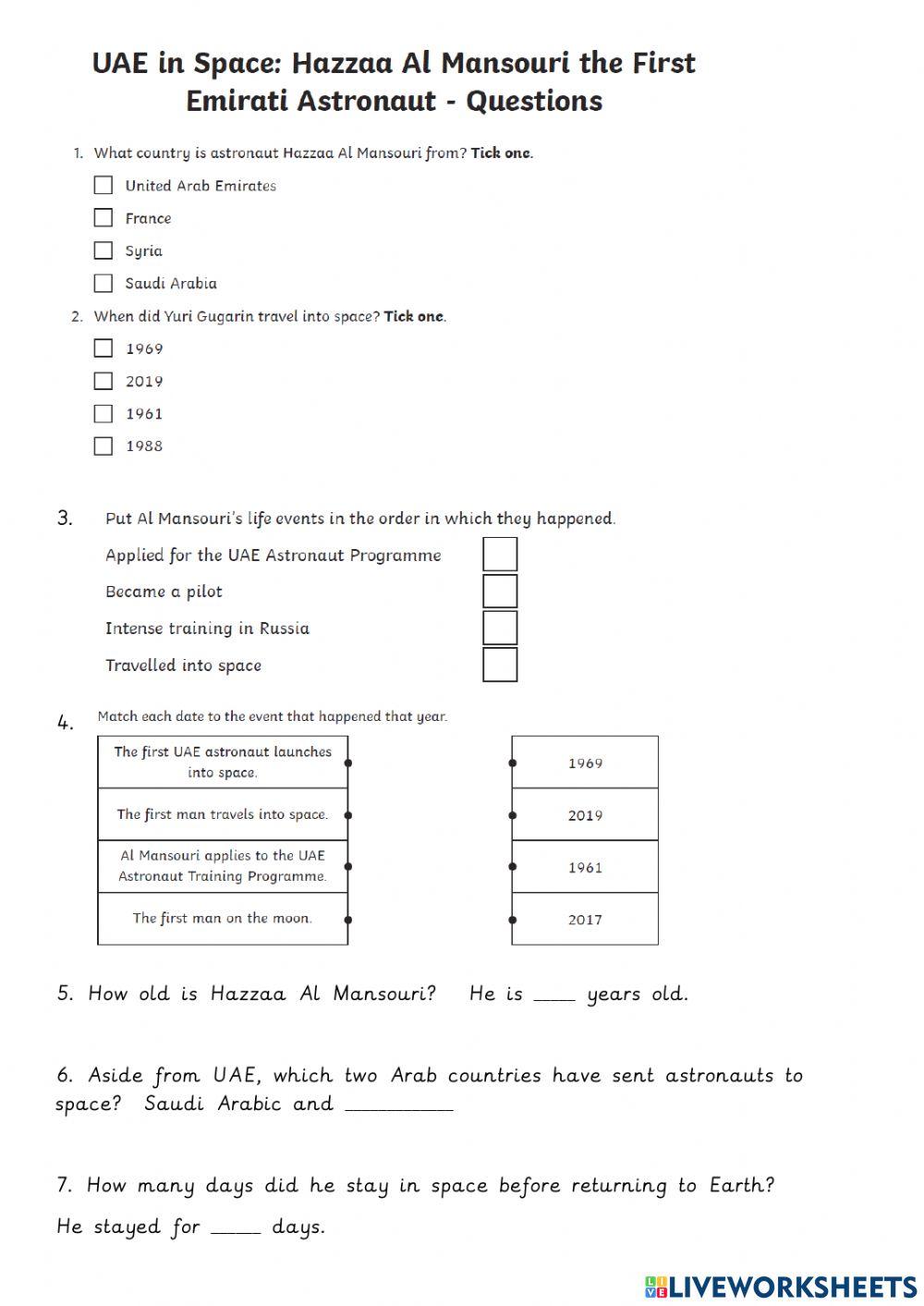 Biography - comprehension