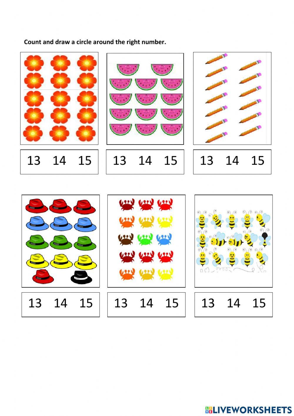 851716 Numbers 13 15 sarraa hammad LiveWorksheets