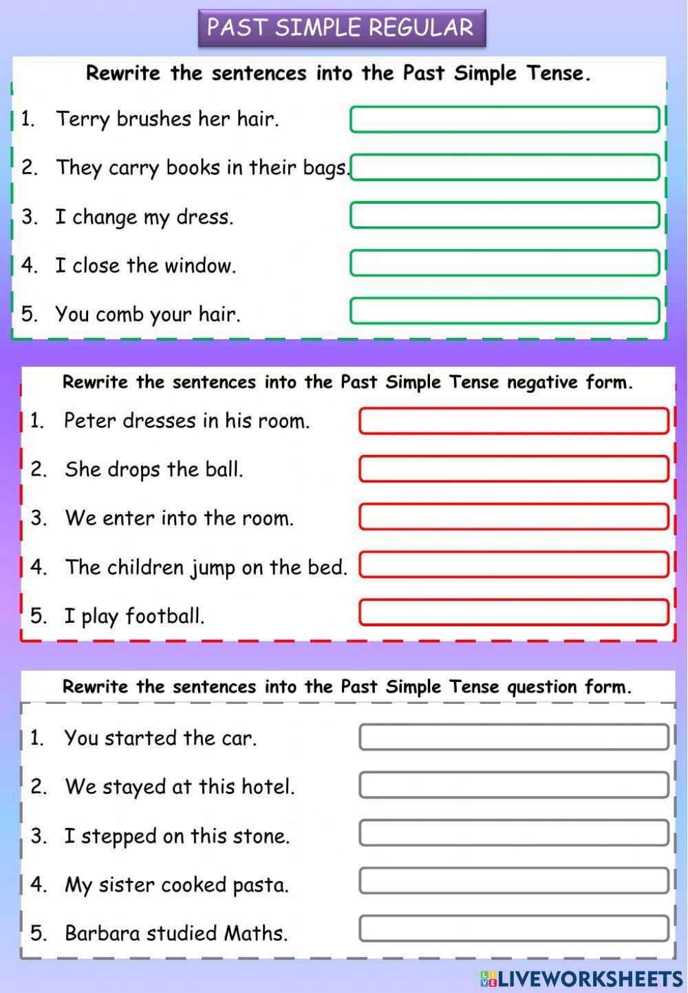 Past Simple Regular Verbs