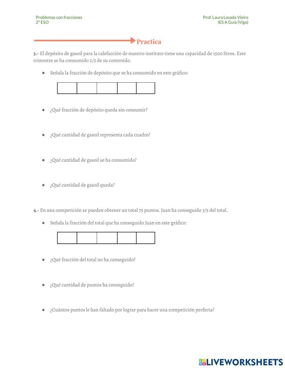 Problemas con fracciones 1