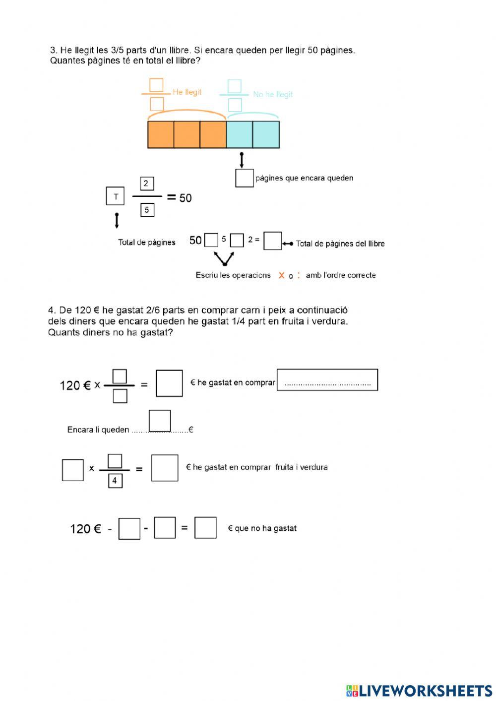 Problemes de fraccions