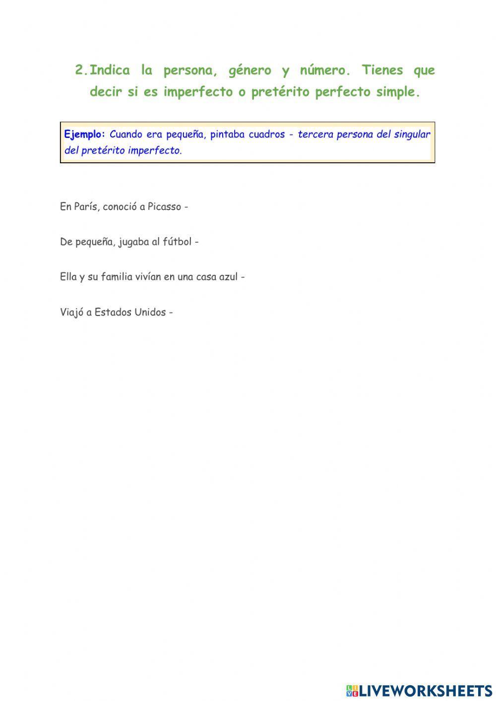 Biografía Frida Kahlo: verbos