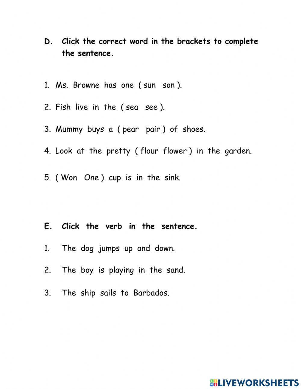 Grammar End of Term 2 Assessment