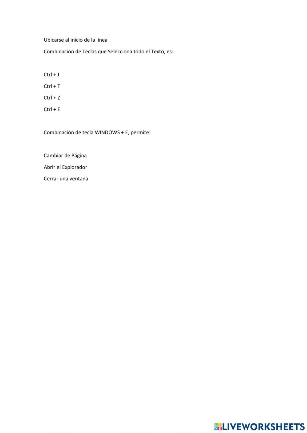 Combinacion de teclas