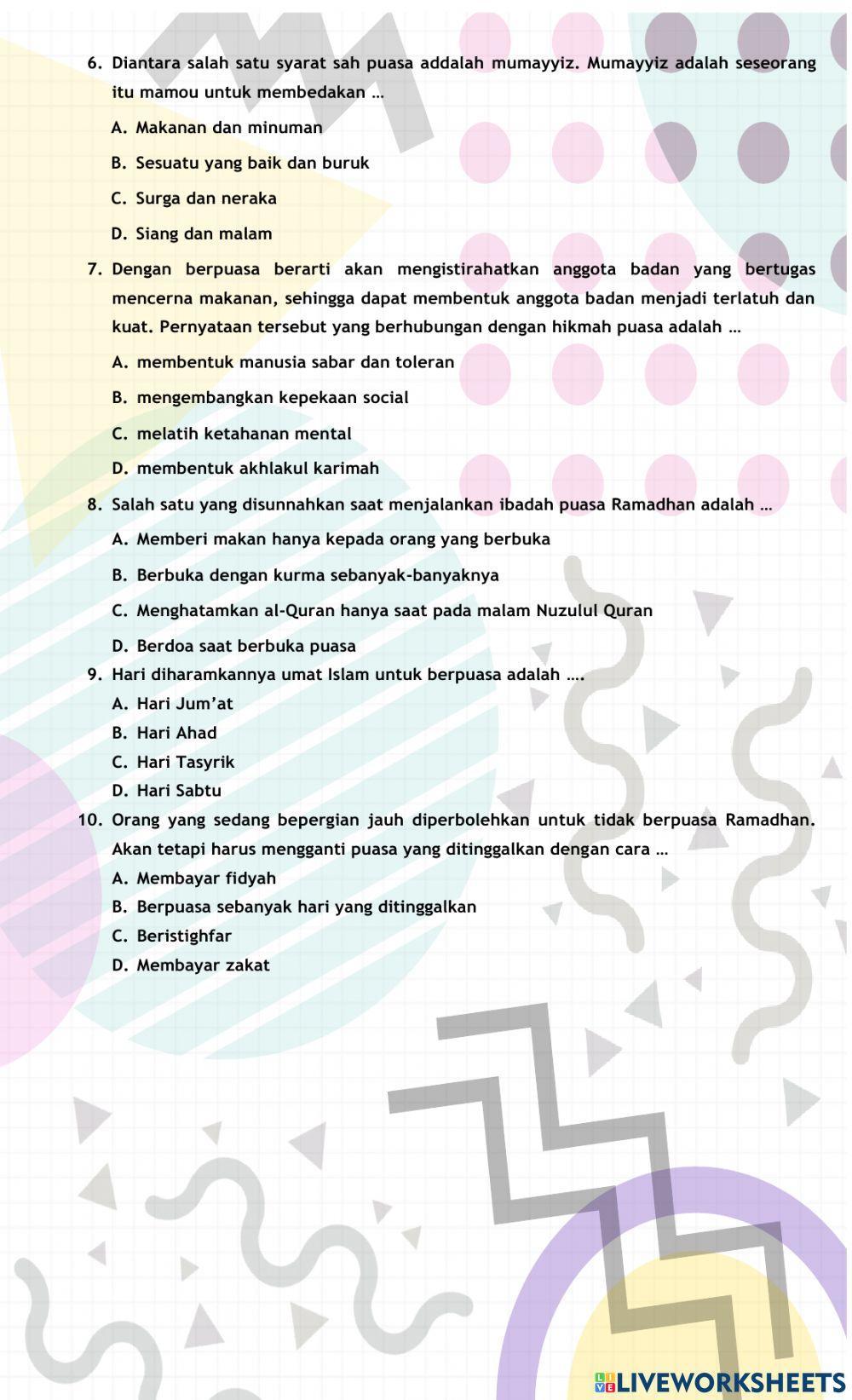 Puasa membentuk pribadi bertaqwa