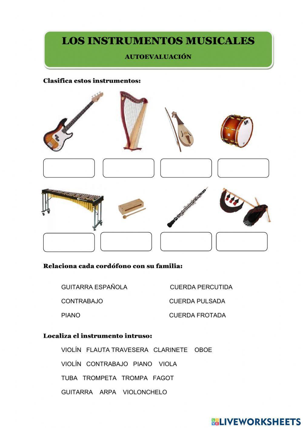 Los instrumentos - autoevaluación Los instrumentos - autoevaluación