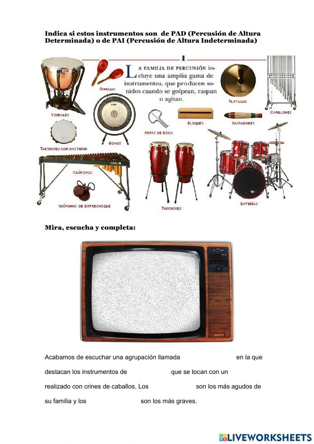 Los instrumentos - autoevaluación Los instrumentos - autoevaluación