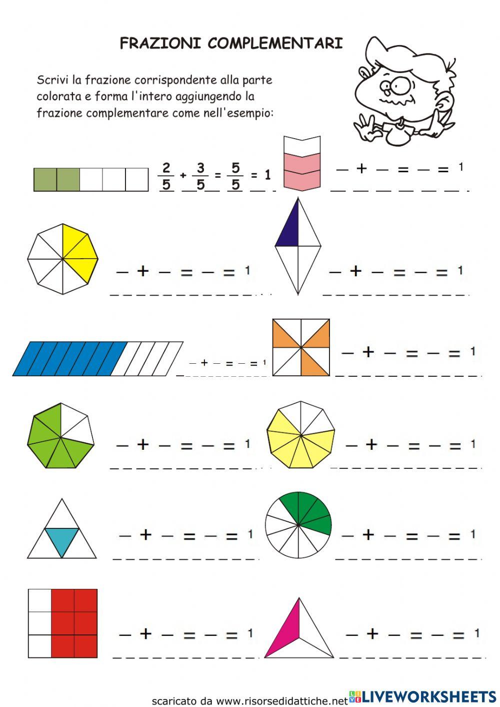 Addizioni con le frazioni complementari