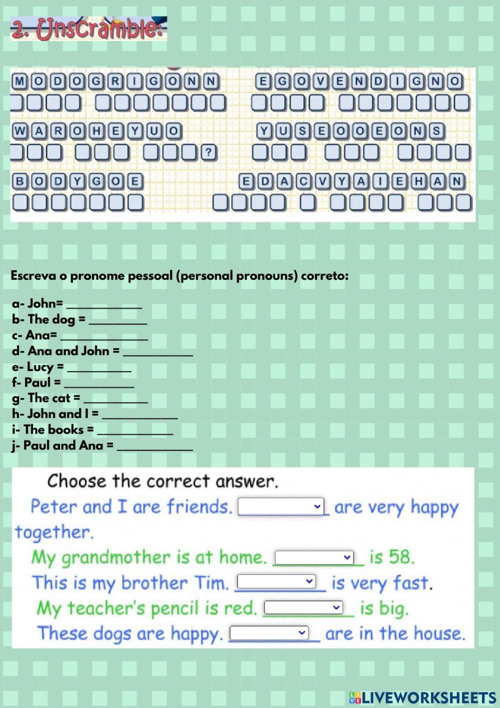 Greetings- Subject Pronouns