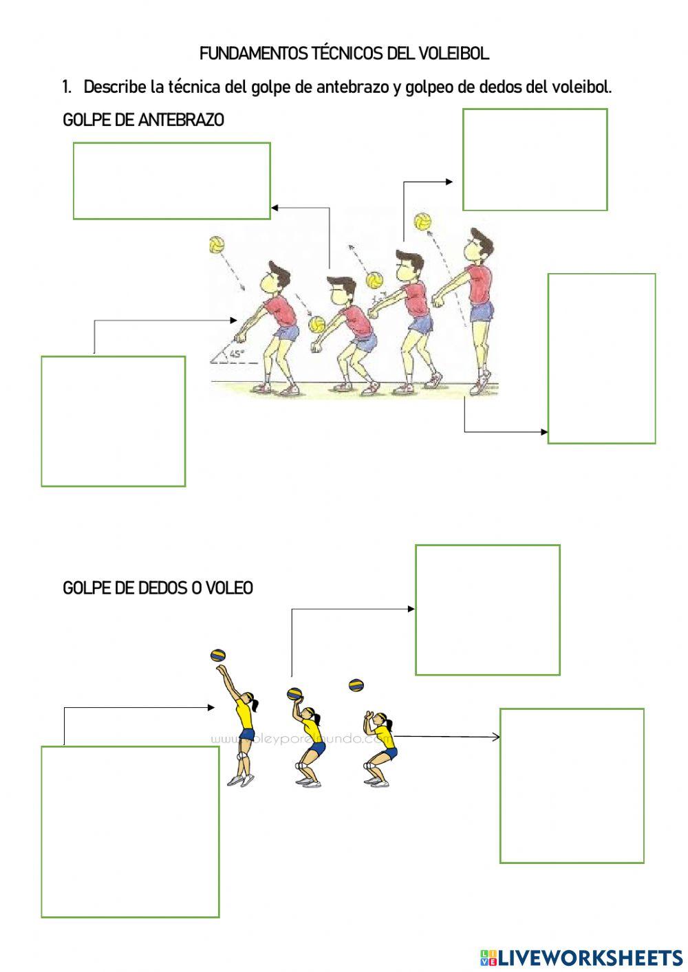 Voleibol golpe de antebrazo y golpe de dedos