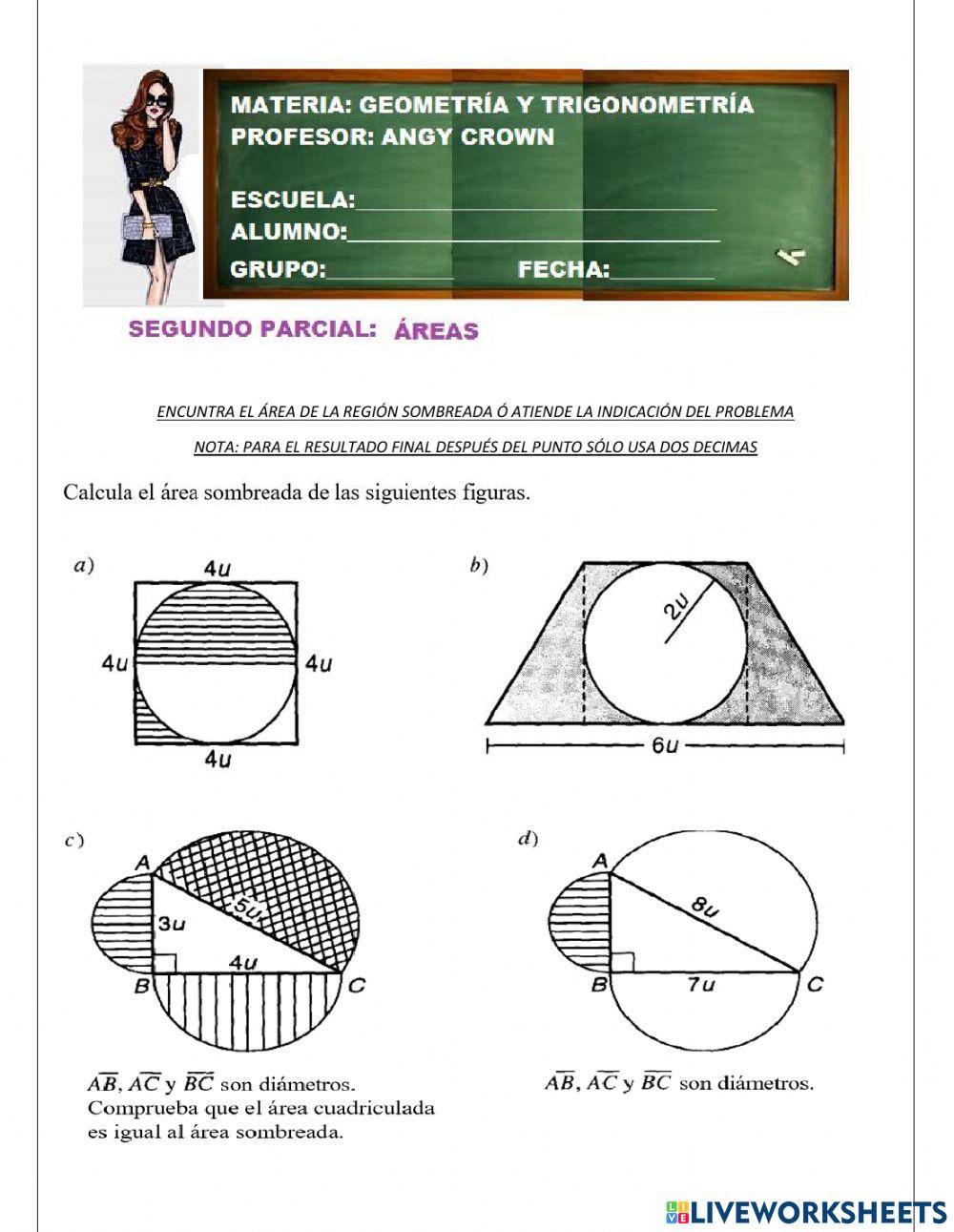 Área figura sombreada