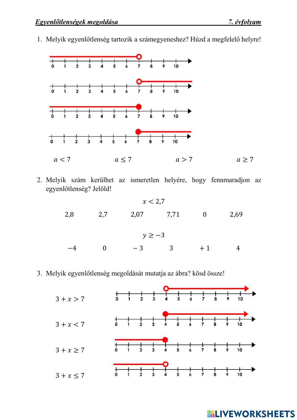 Egyenlőtlenségek megoldása (bevezetés)
