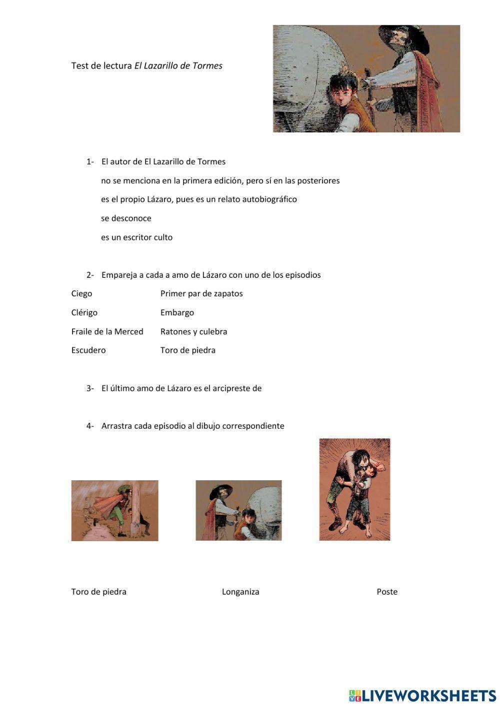 Test Lazarillo de Tormes