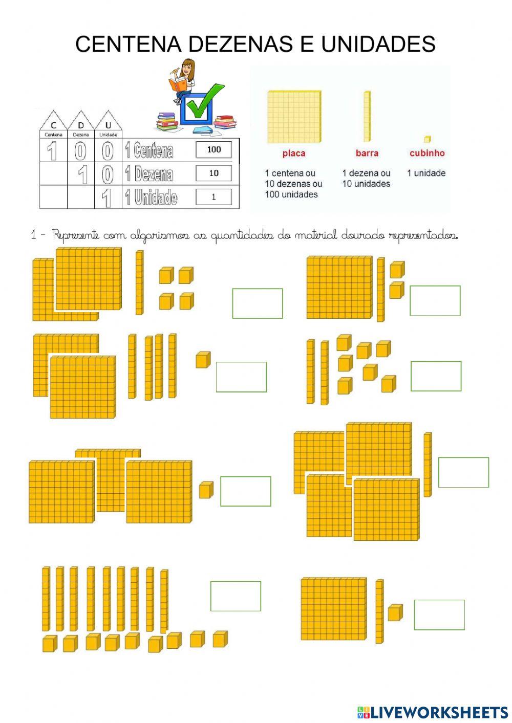 Material Dourado - formando números