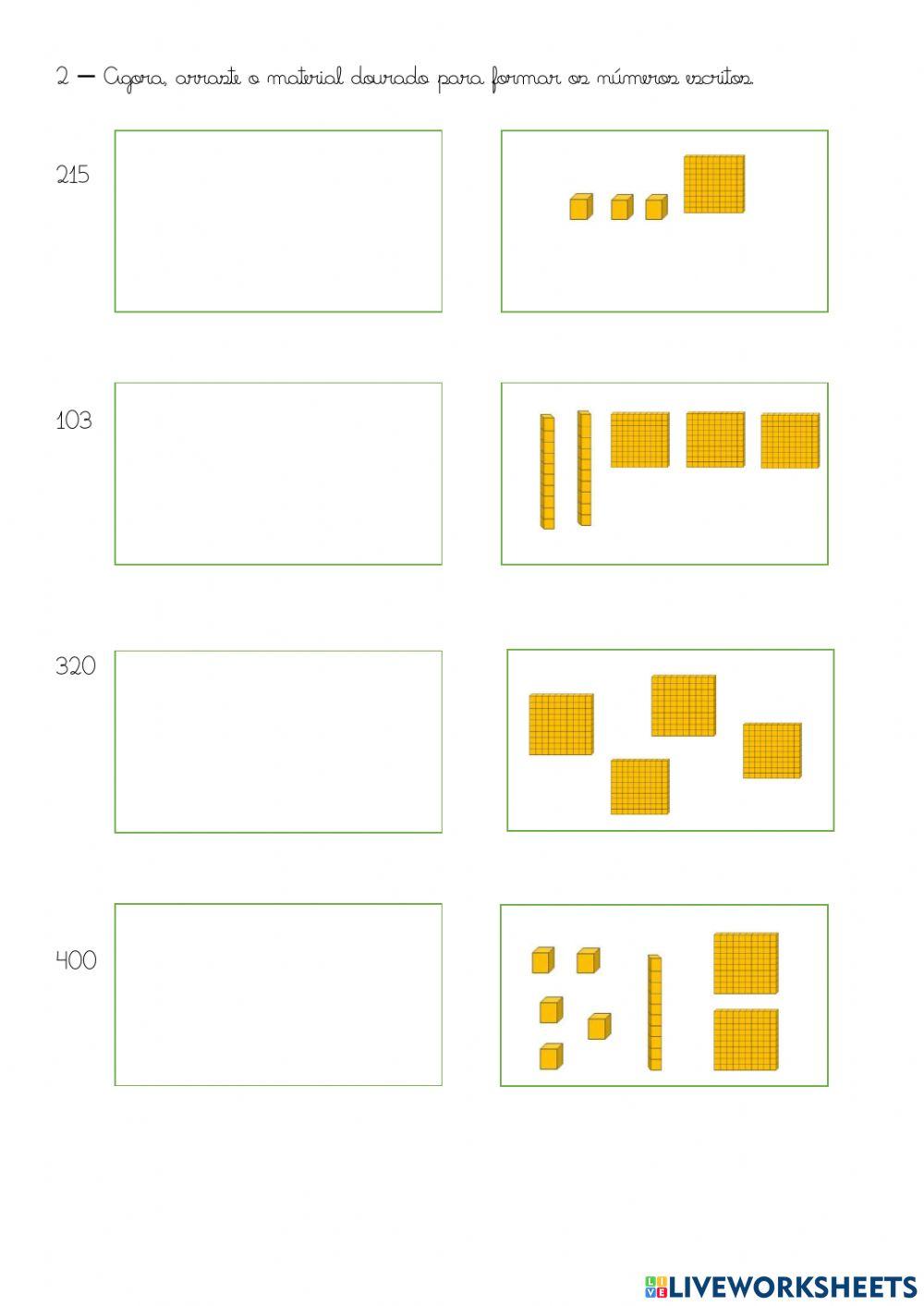 Material Dourado - formando números