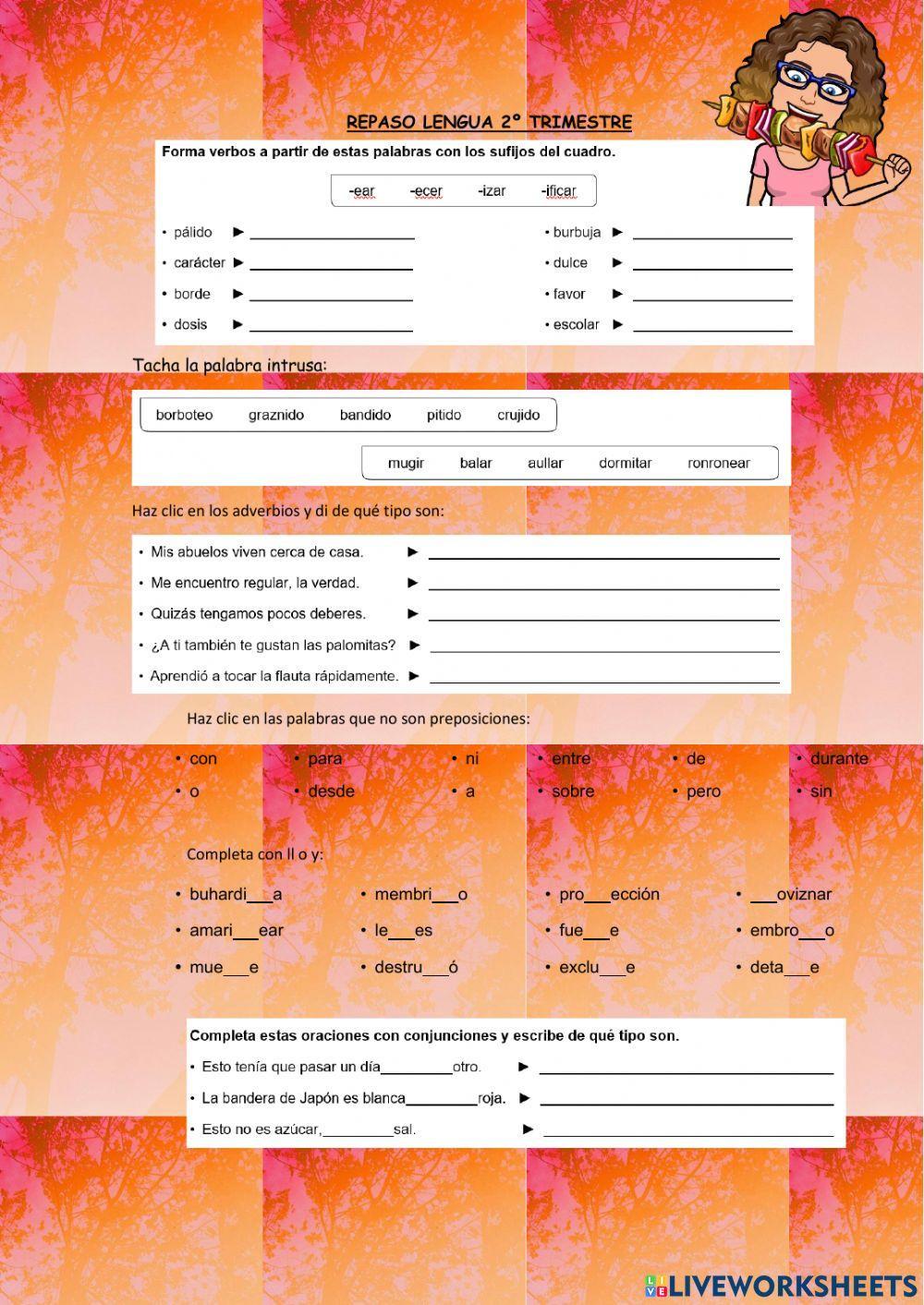 Repaso 2º trimestre lengua