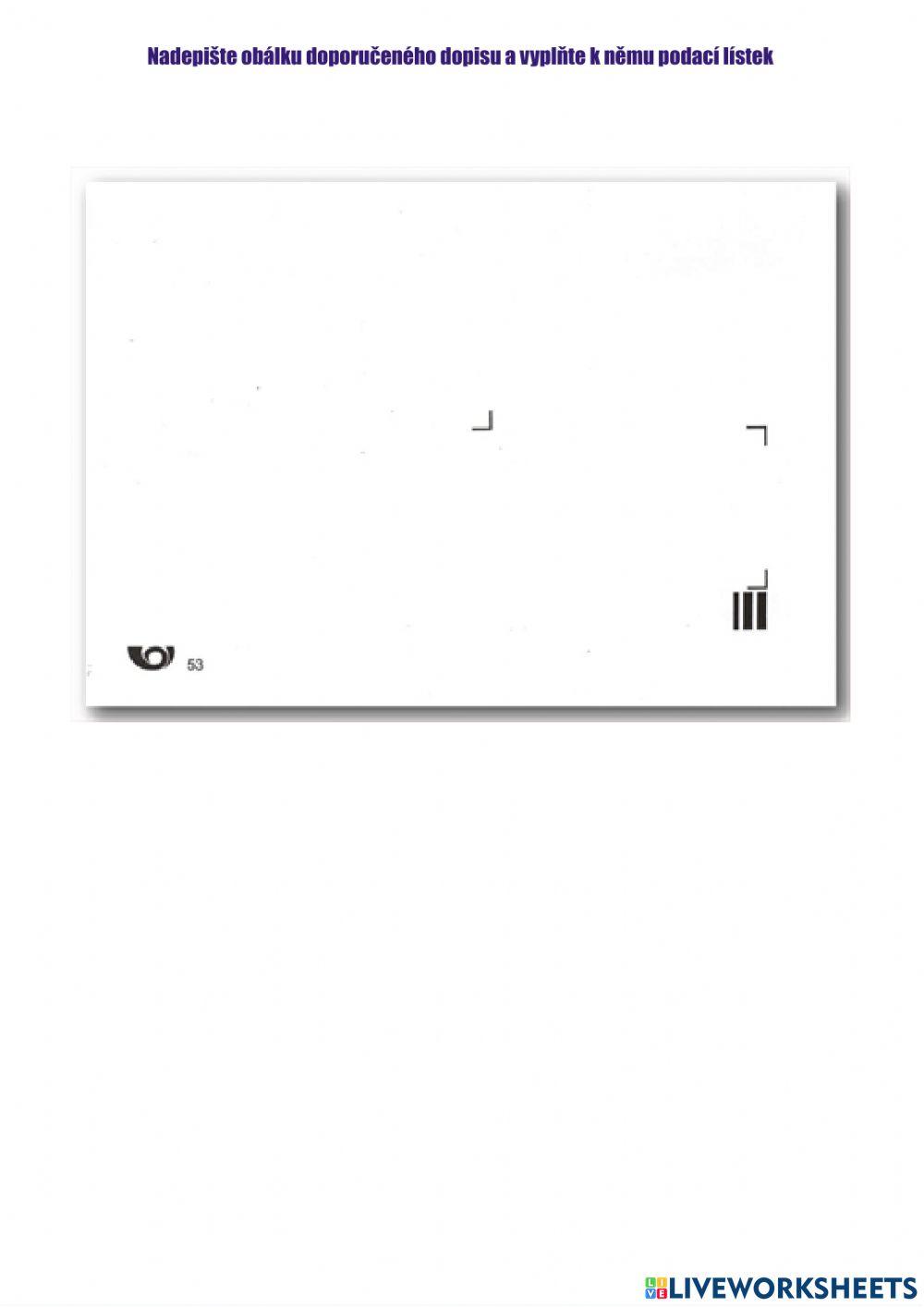 Doporučený dopis a podací lístek