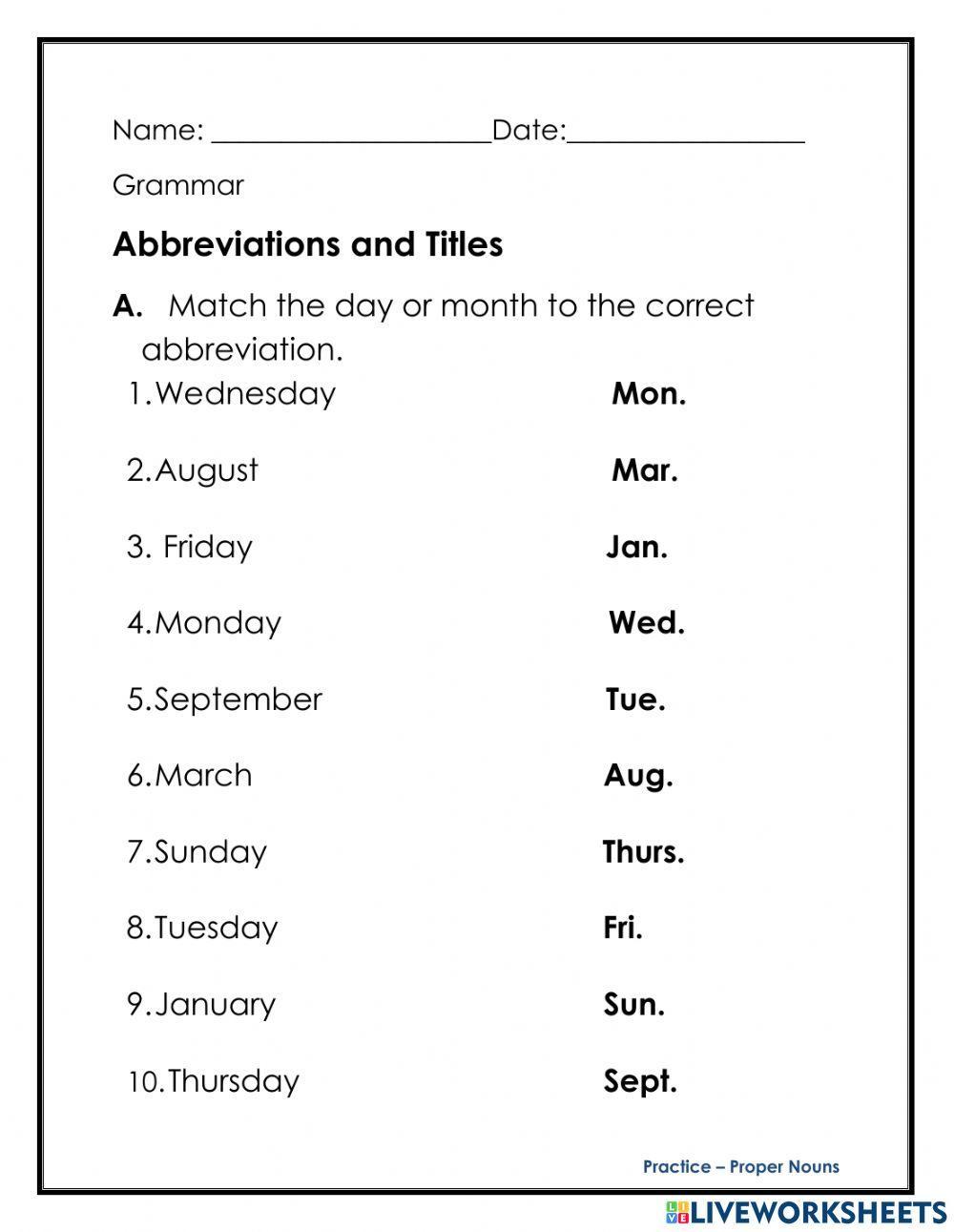 Abbreviations and Titles