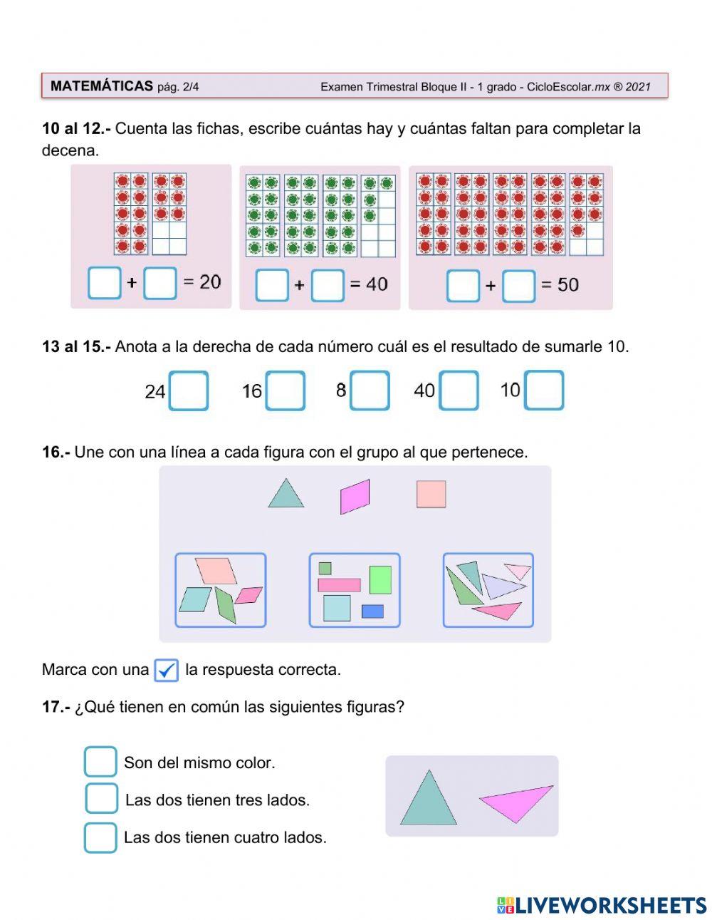 Evaluación Matemáticas