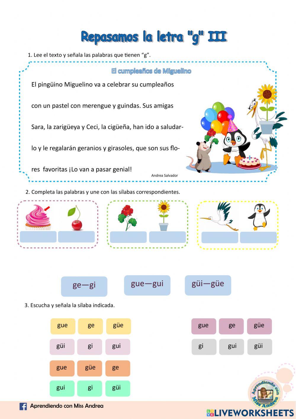Repasamos la letra -g- III