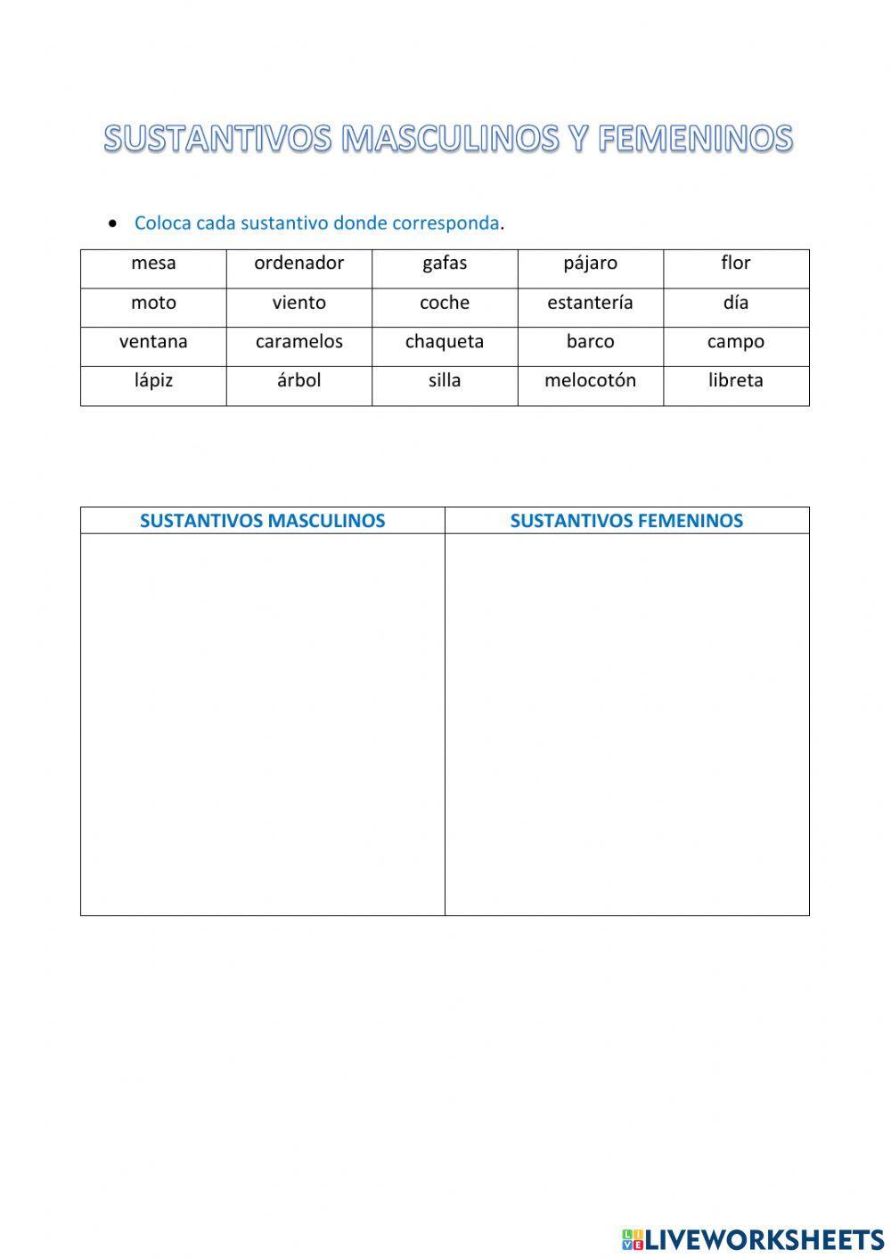 Género de los sustantivos
