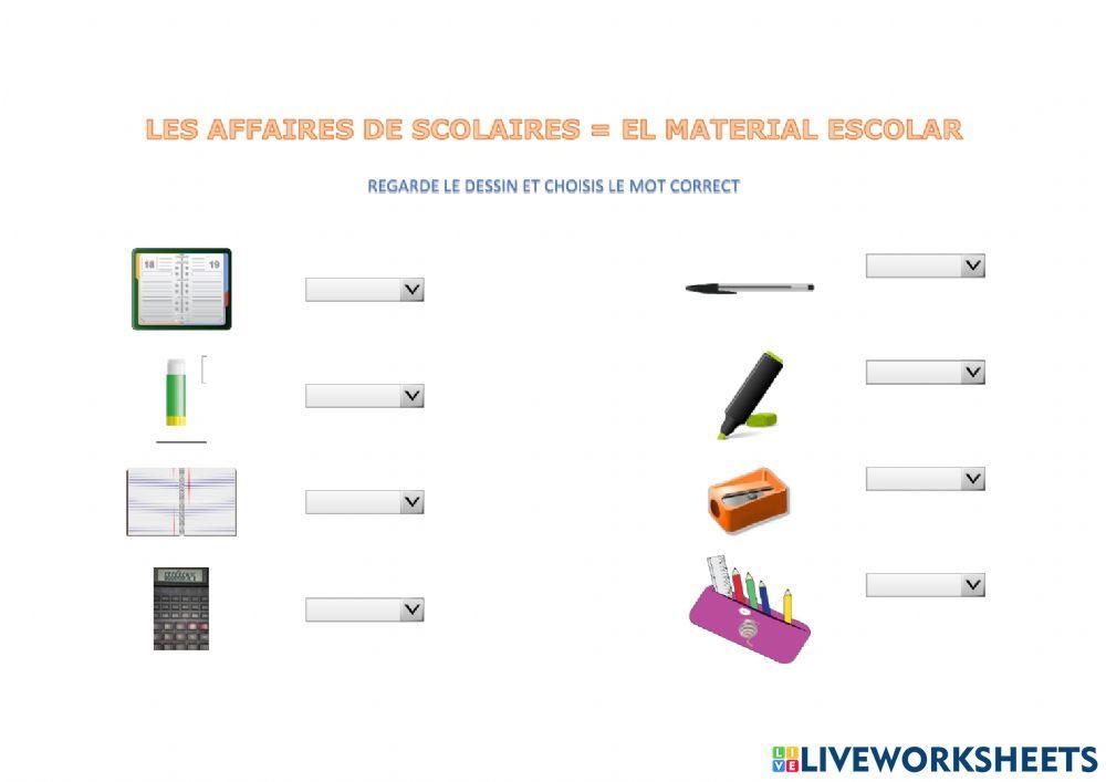 Les affaires scolaires