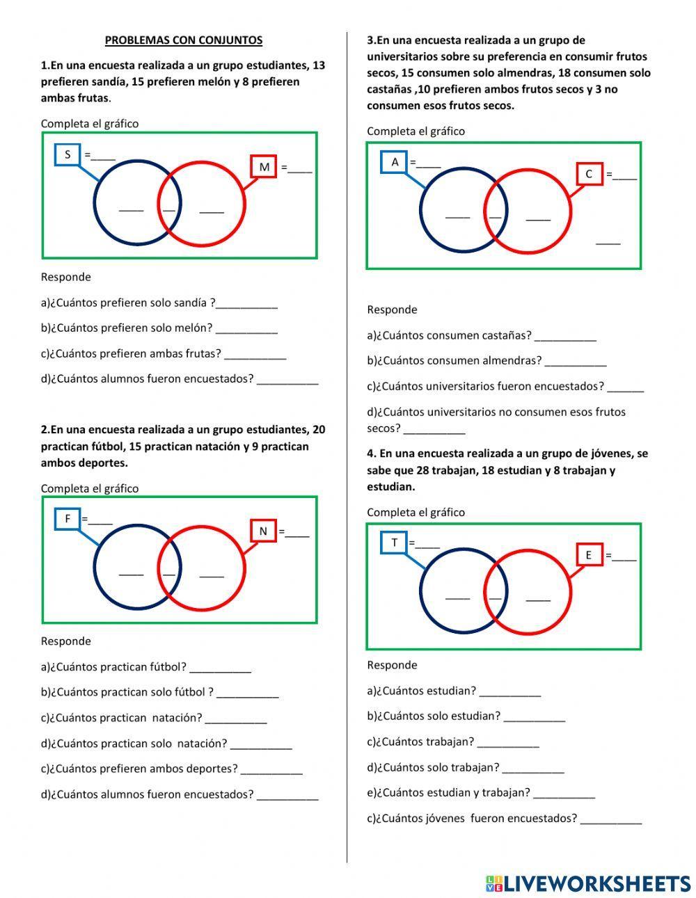 Problemas con dos conjuntos