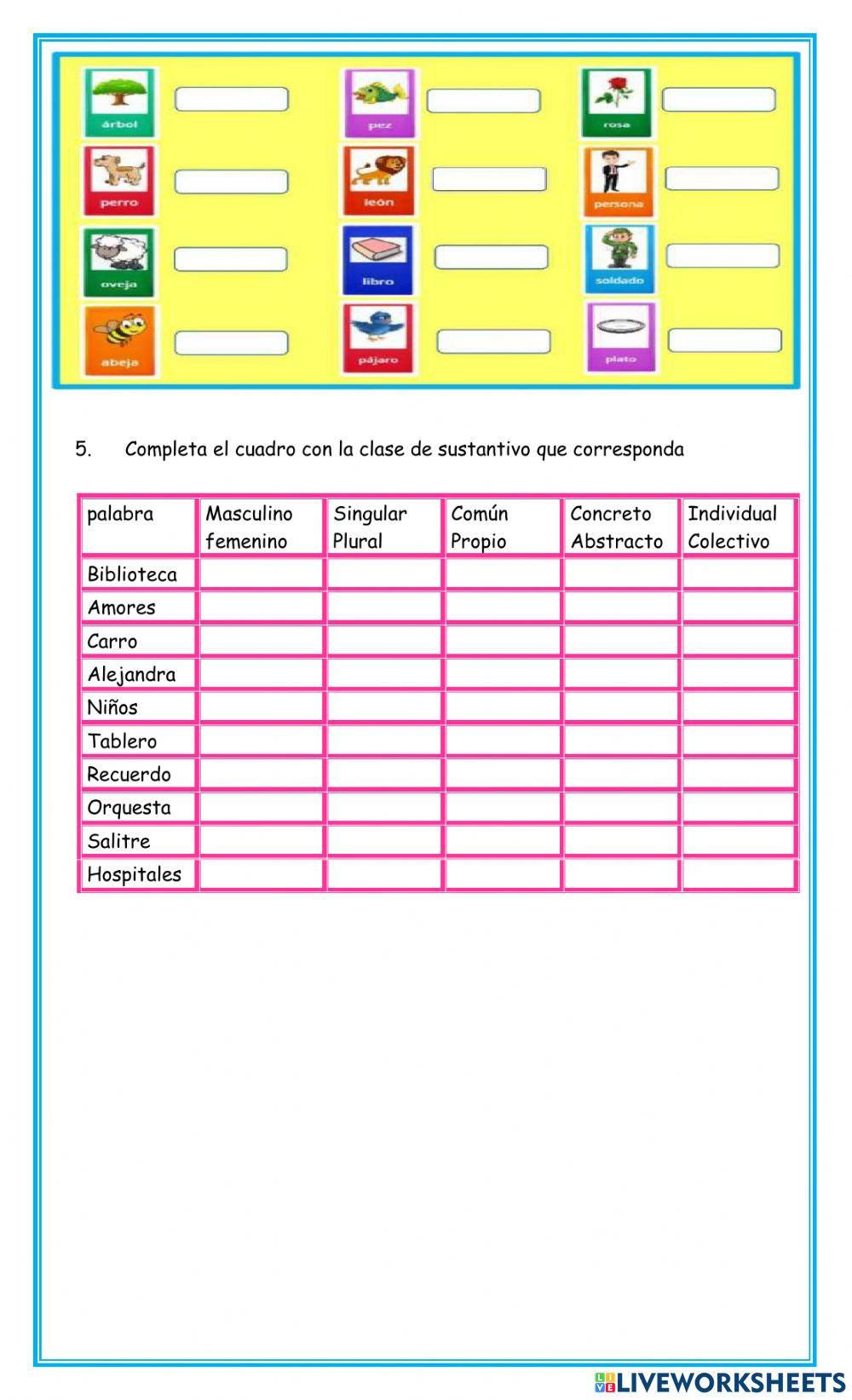 Clases de sustantivos