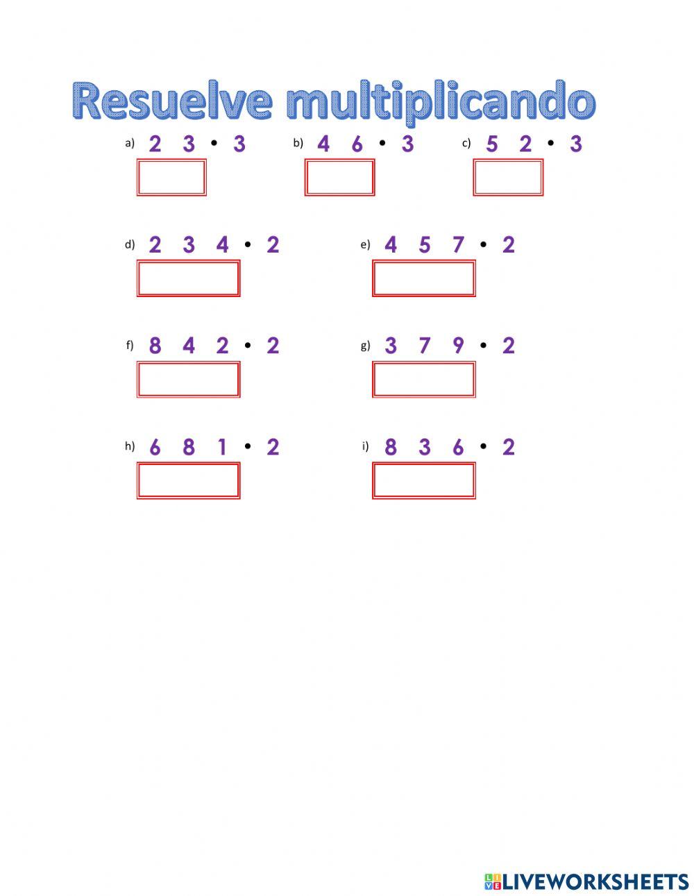 Resuelve multiplicaciones por 2