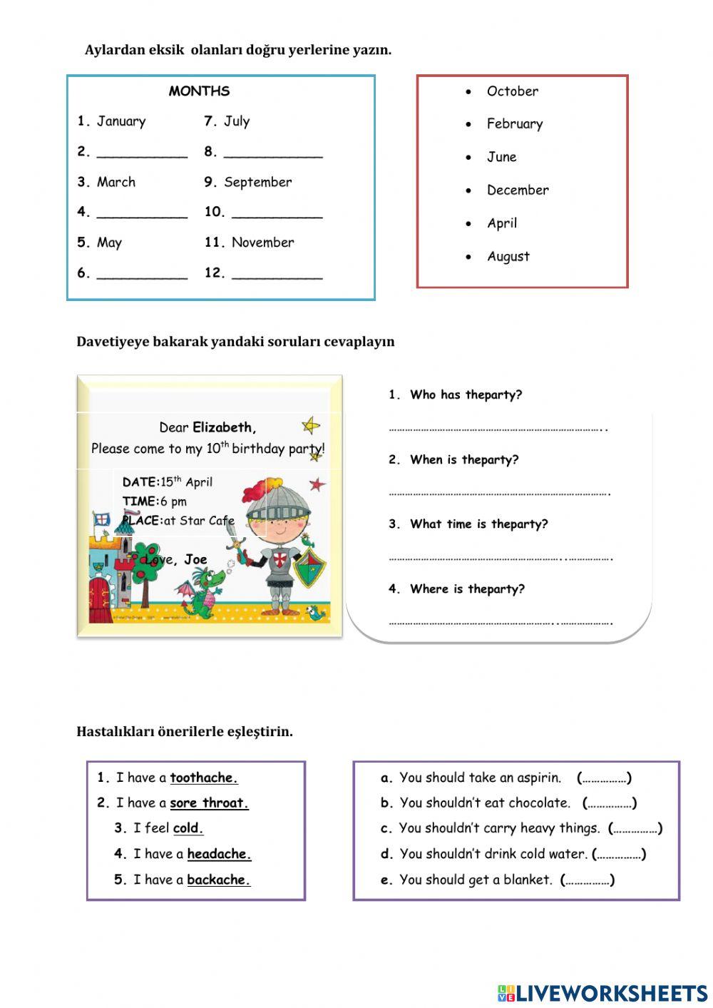 5 sınıf TEKRAR-5th Grade Revision