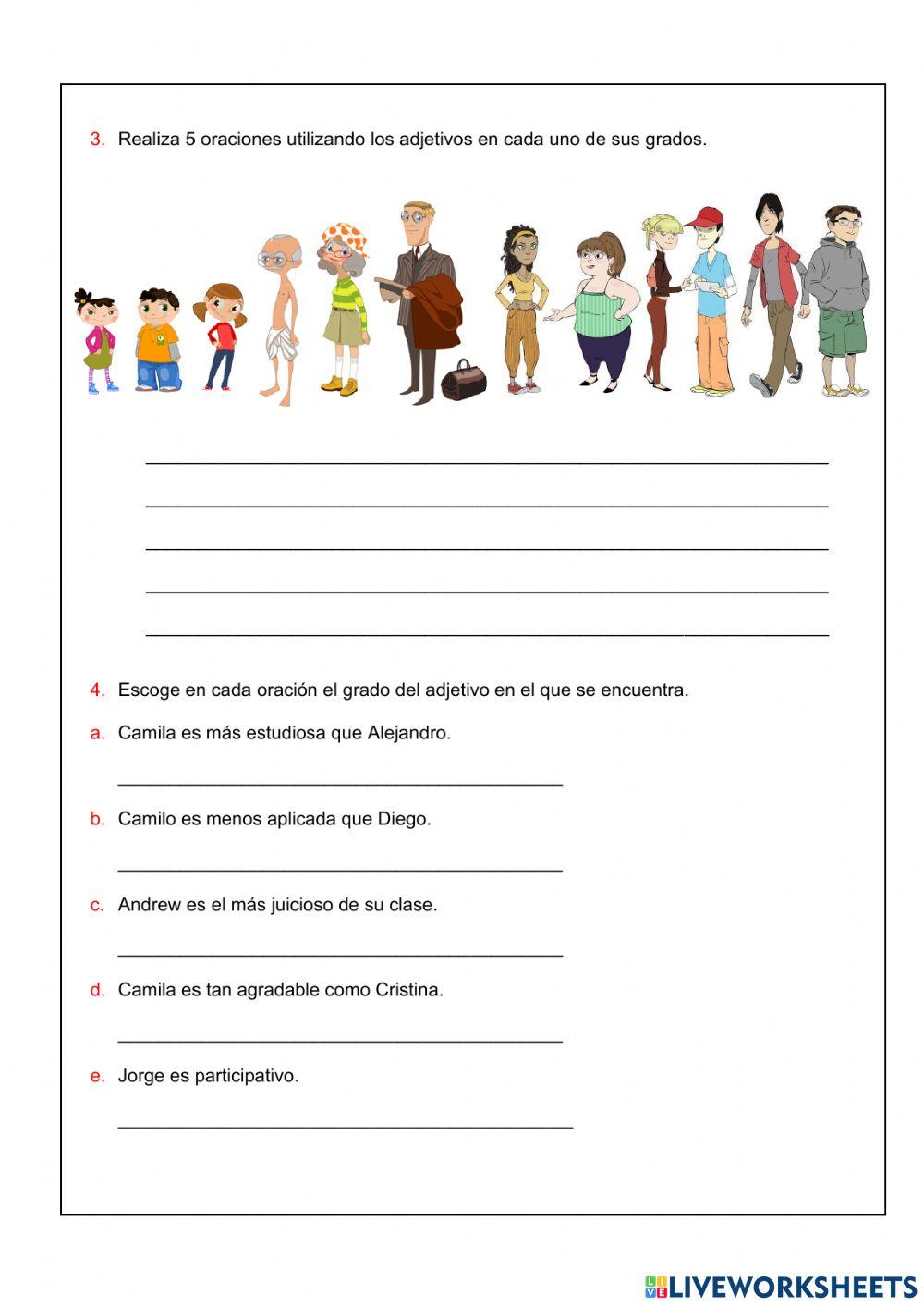 El sustantivo y el adjetivo.