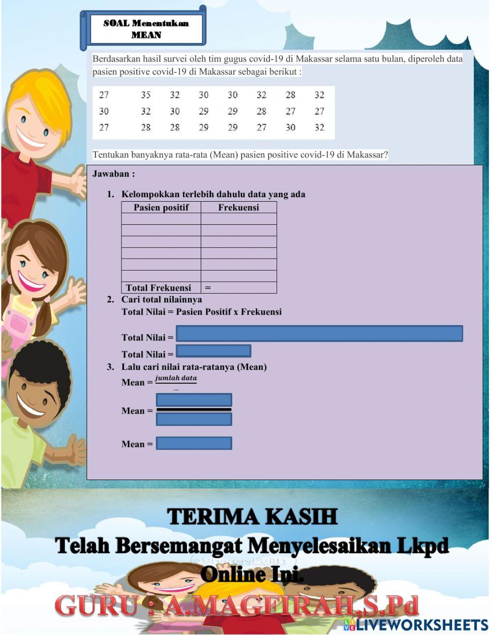 Lkpd kegiatan 9.2 menentukan mean