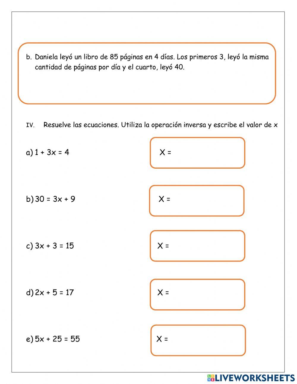 Ecuaciones de Primer Grado