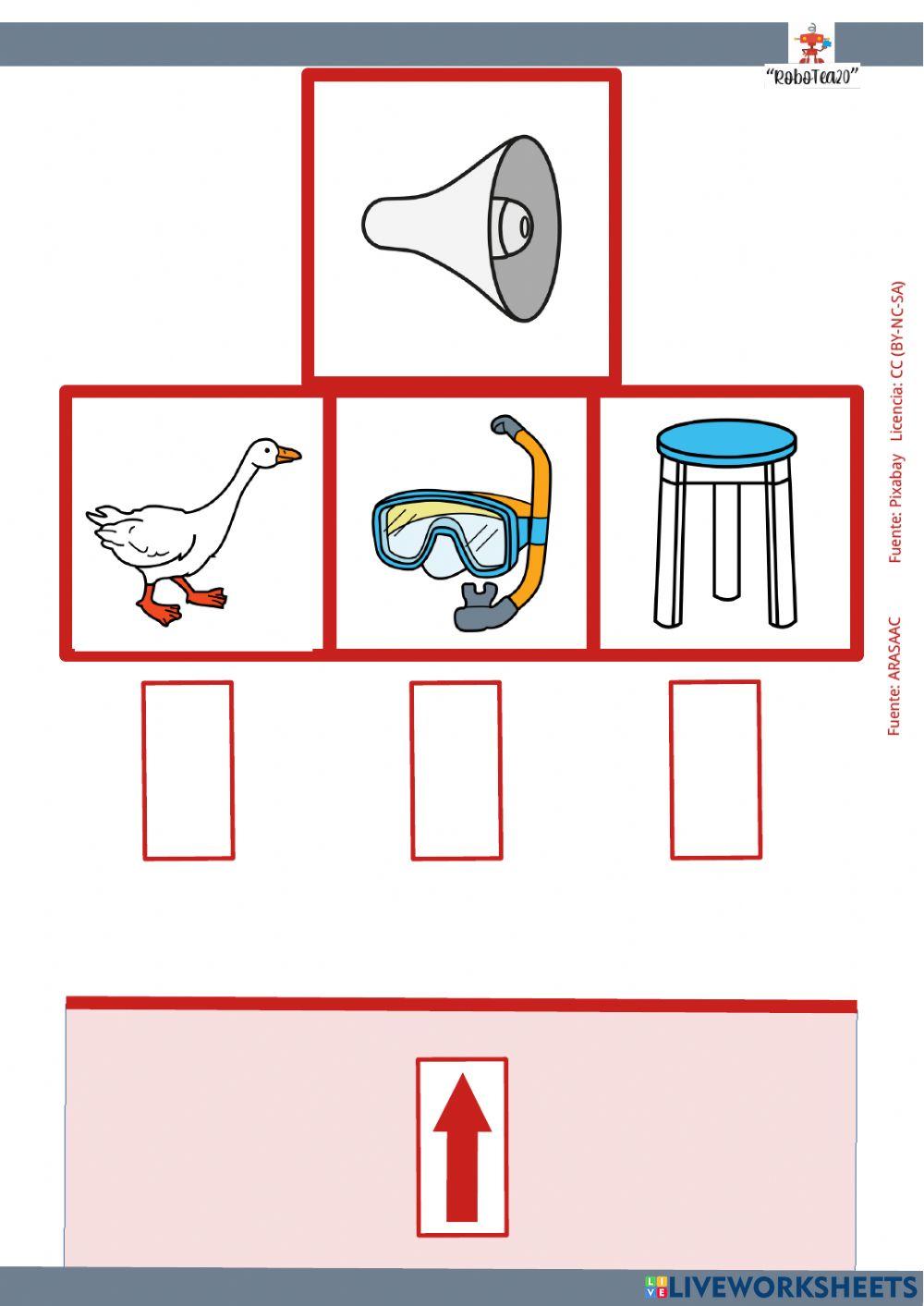 Teachh cual empieza por a o u