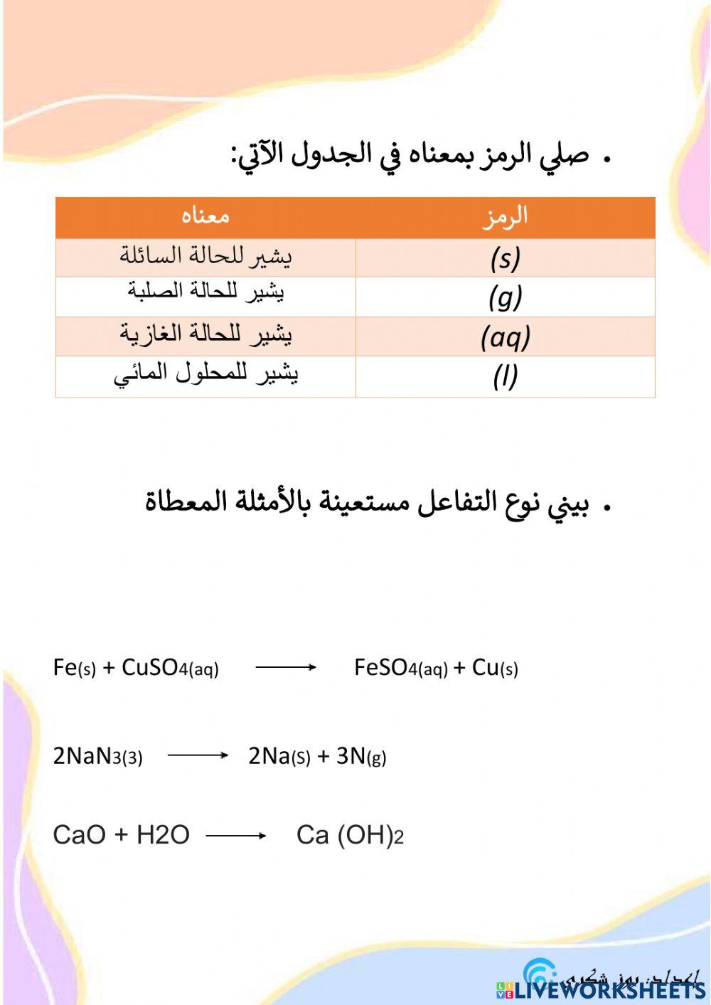 التفاعلات الكيميائية
