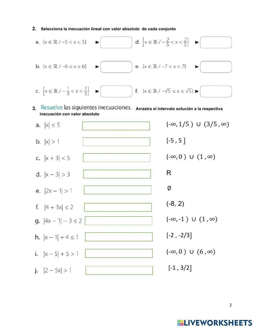 Inecuaciones de primer grado