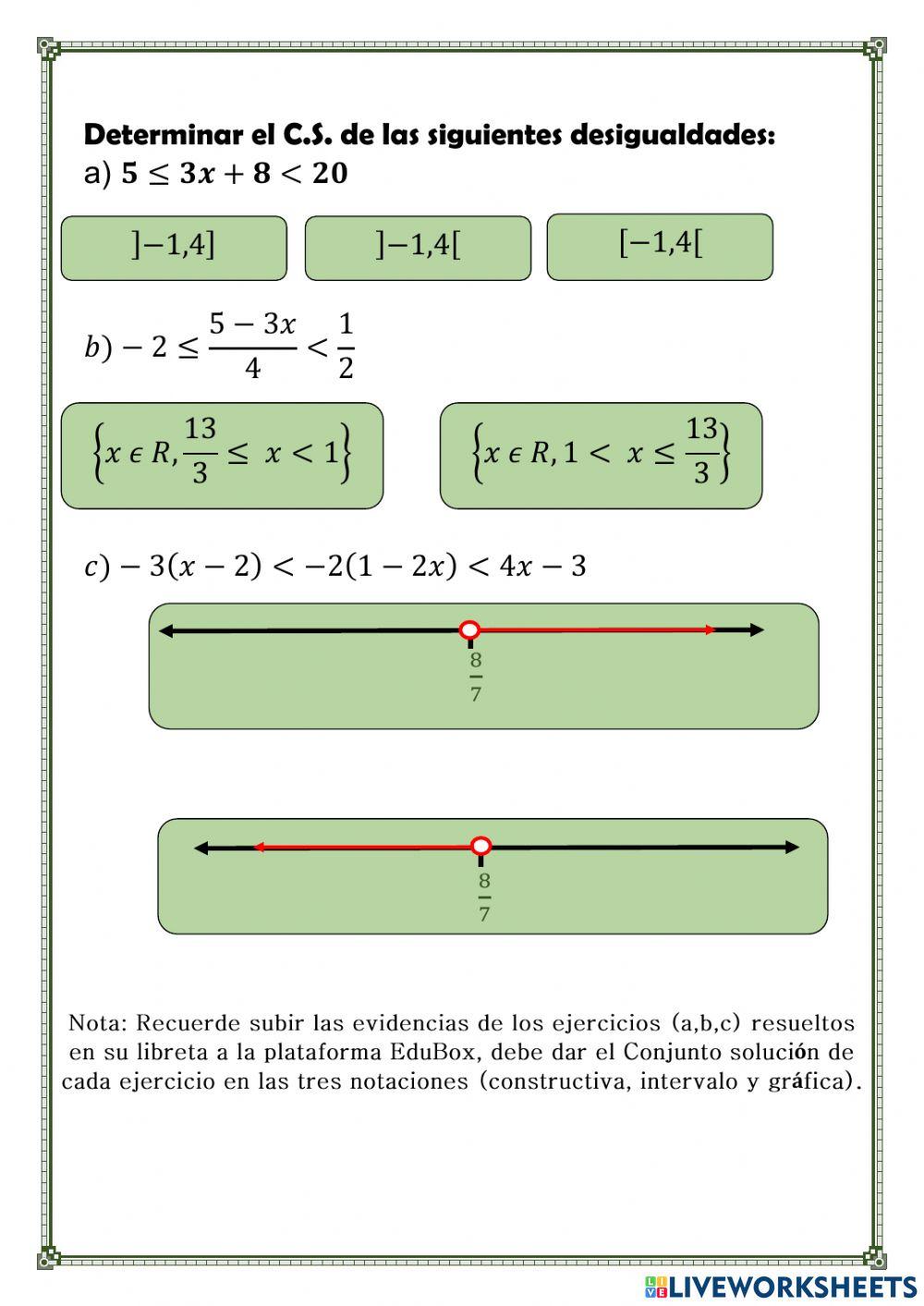 Desigualdades o inecuaciones dobles