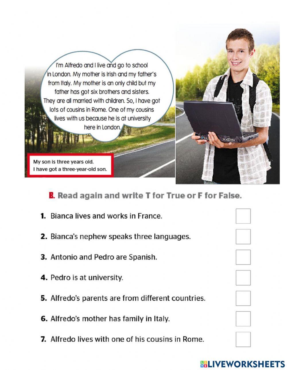 Read and answer the questions online worksheet | Live Worksheets