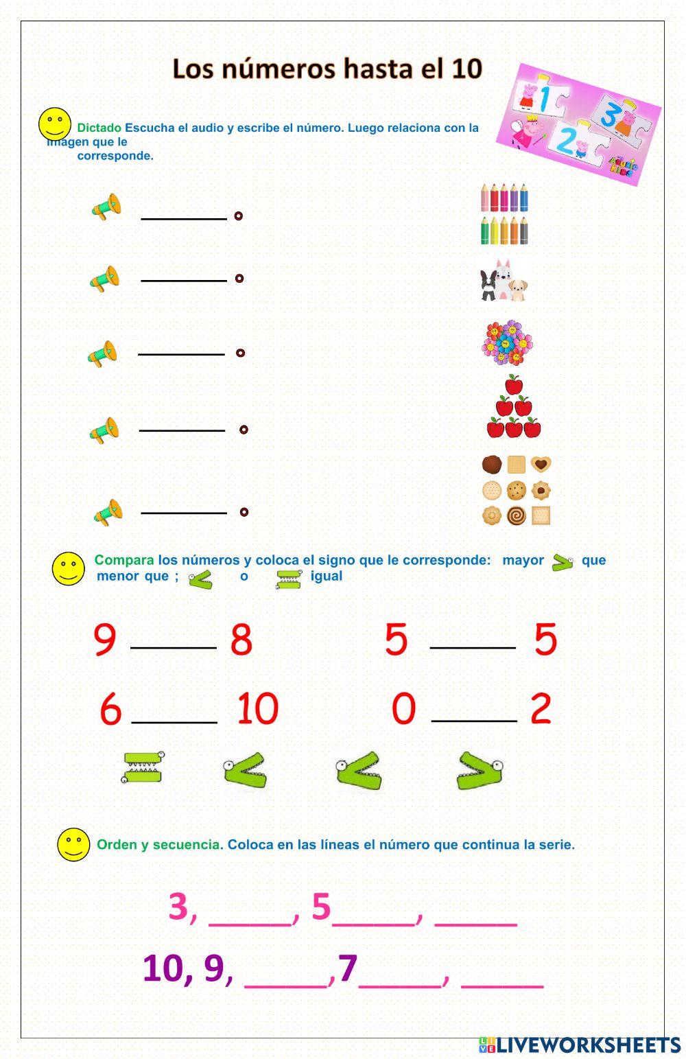 Los números hasta el 10