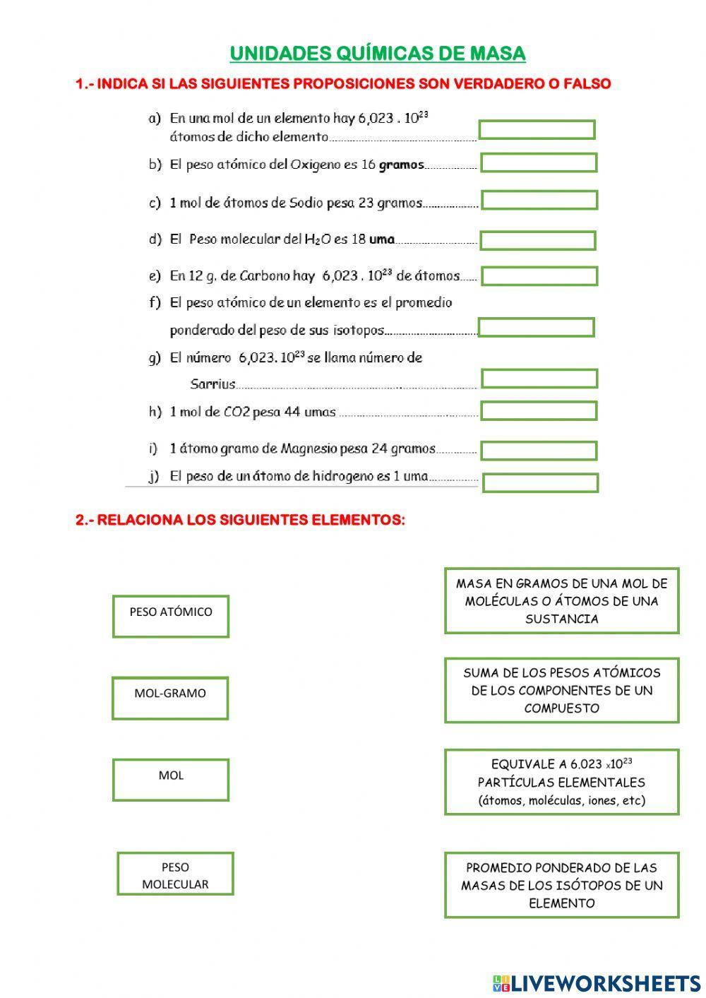 Unidades químicas de masa