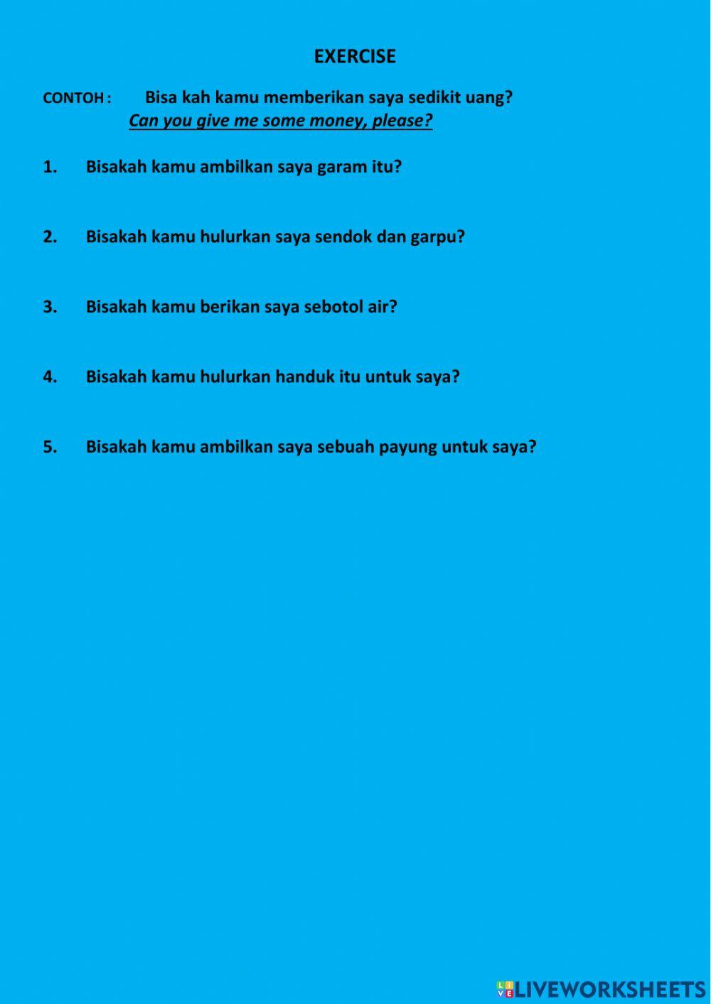 Asking fr things Kelas 5 KD7 (24-03-2021)