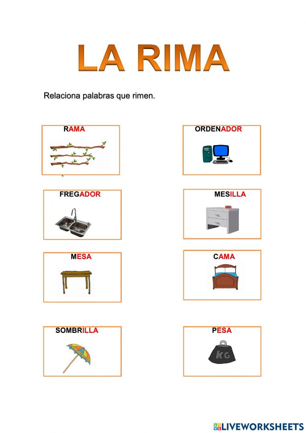 Las rimas interactive exercise | Live Worksheets