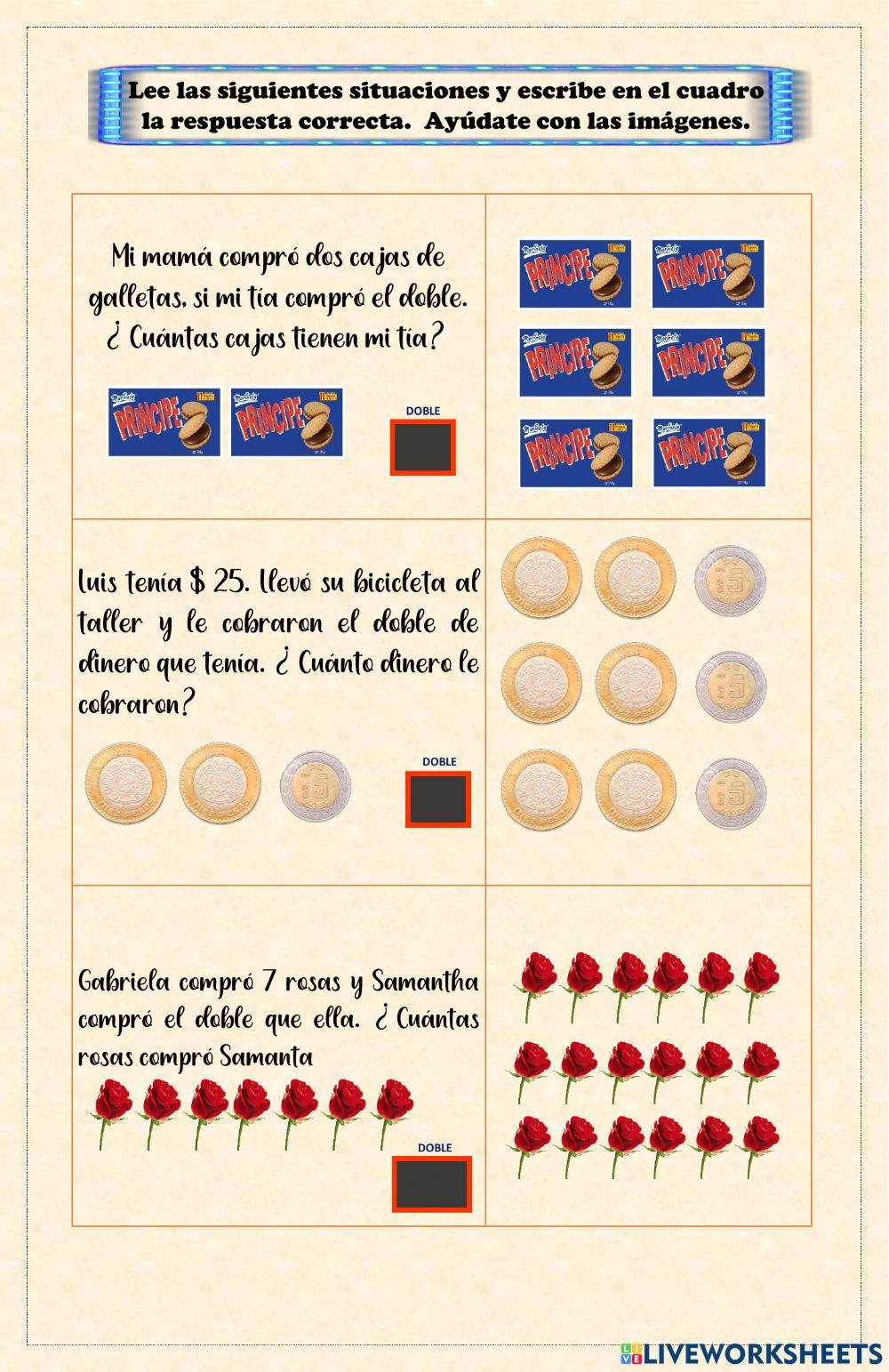 Doble, mitad y triple