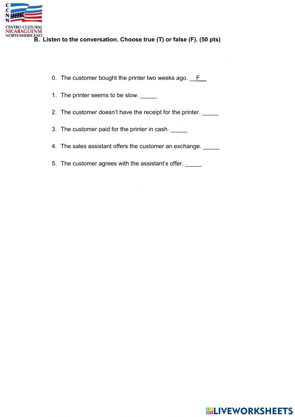 Listening Quiz 3 - Level 8