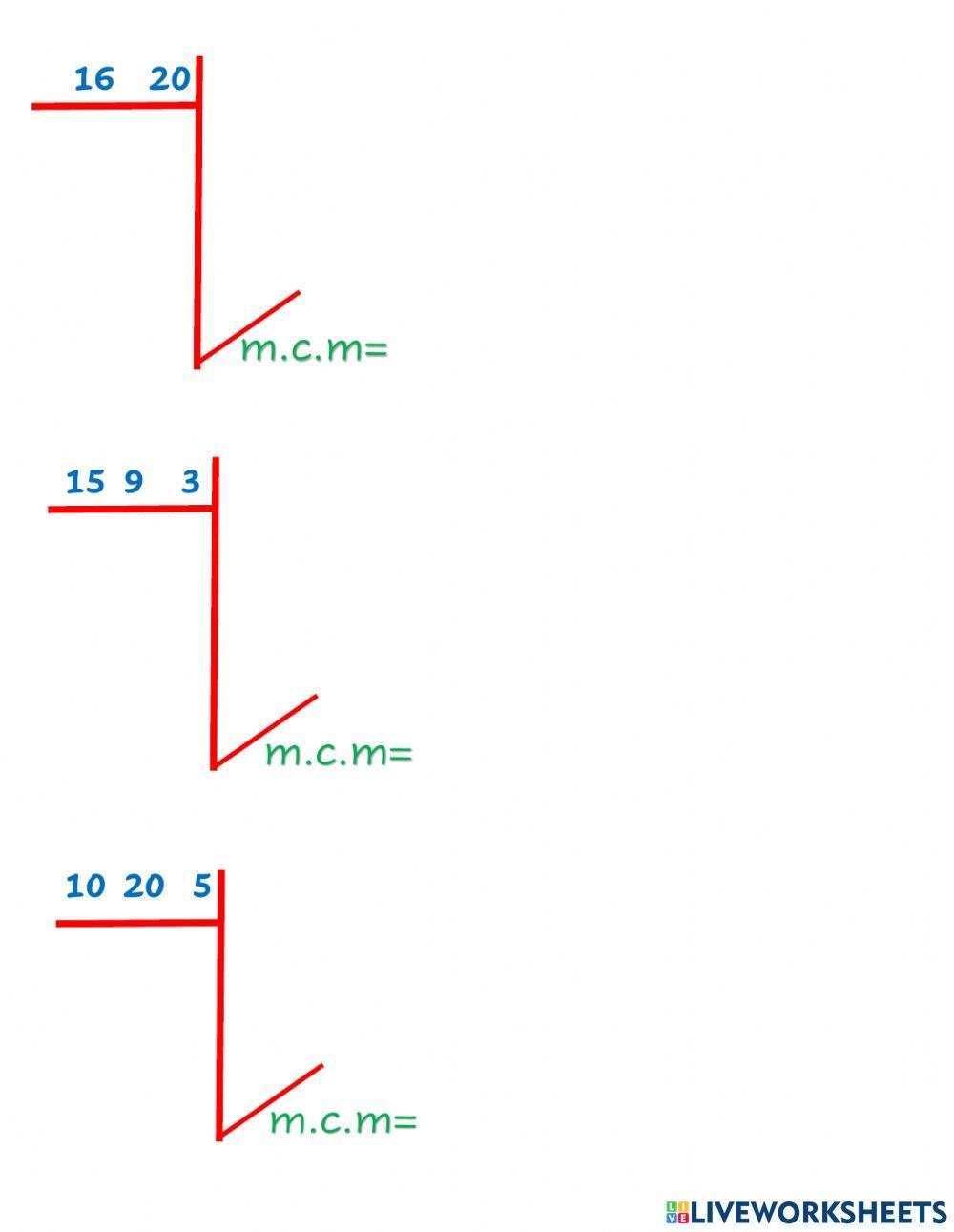 FACTORIZACIÓN m.c.m