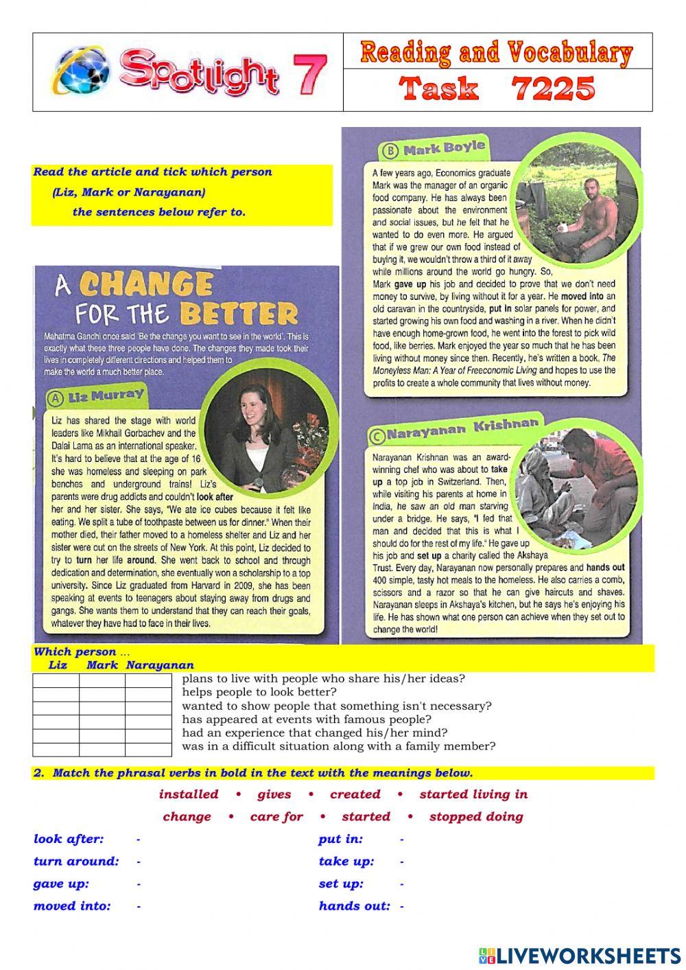 Spotlight 7 Task 7225