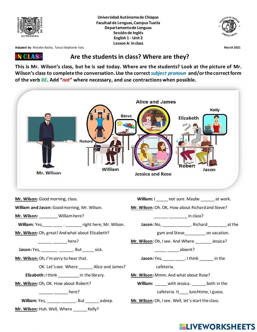 Are the students in class? Where are they?