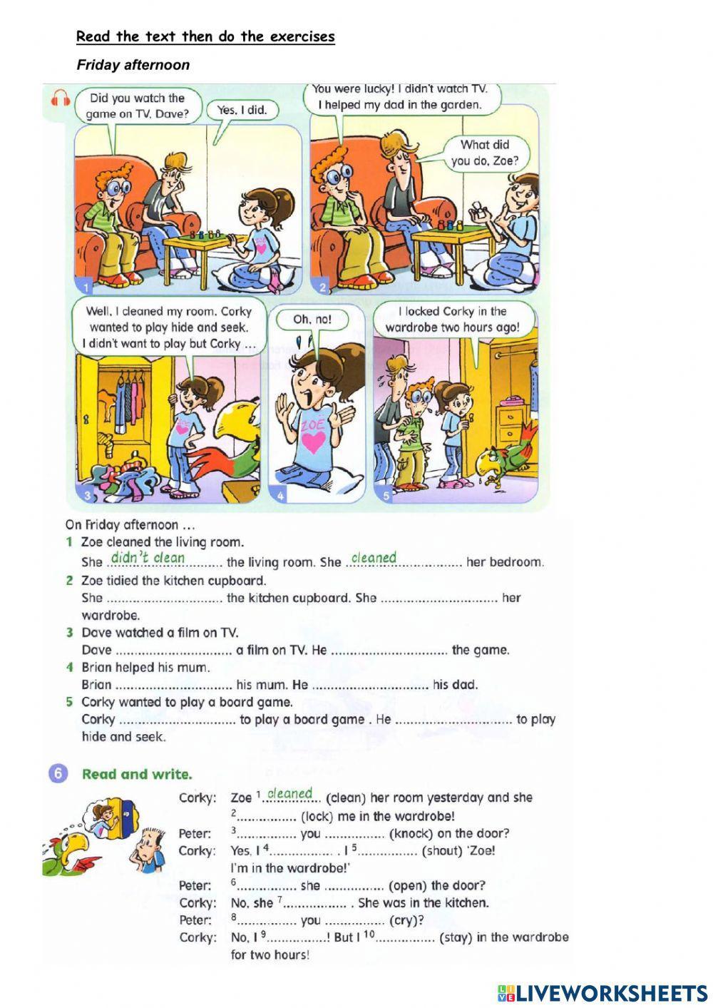 Past Simple regular verbs negative and question