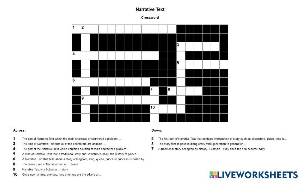 Crossword narrative text