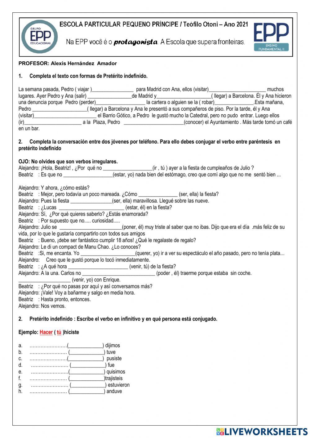 Pretérito indefinido